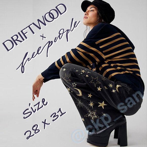 Free People Denim - NWOT Free People x Driftwood Charlee Wide Leg Jeans Sz 28